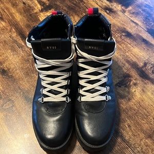 Steve Madden Lace Up Boots 🥾 with Red Trim